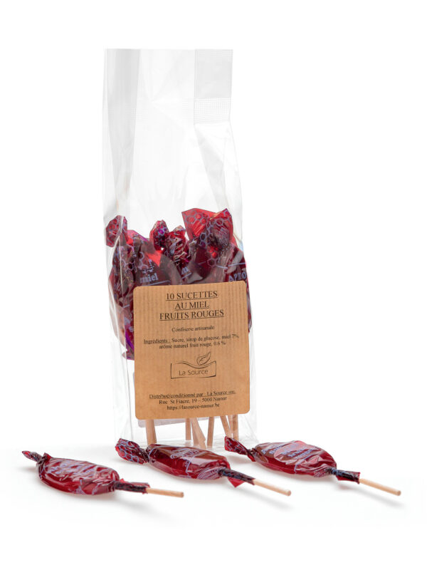 Sucettes au miel - fruits rouge